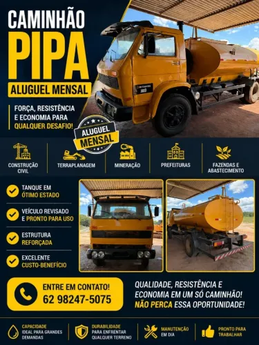 CAMINHÃO PIPA PARA ALUGUEL 10 MIL LITROS