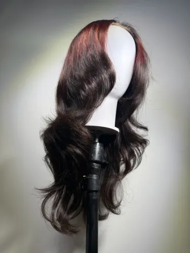 Peruca Lace Front HD Cabelo humano 55cm 