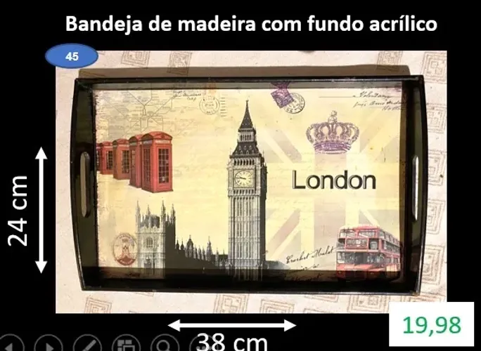 Bandeiro de madeira com acrílico