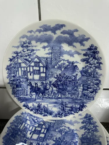 8 Pratos de cerâmica Biona Oxford - Cena Inglesa. WhatsApp *.