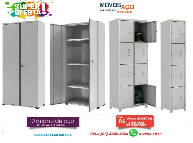 Organize já! Armários em aço Vários modelos!