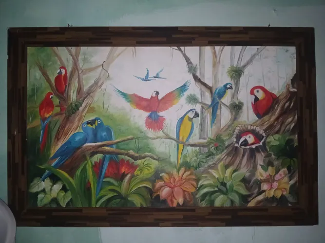 Vende-se um quadro de paisagem araras