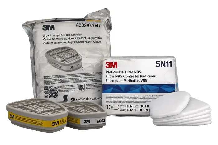 Kit Respirador 3M 6800 + Cartucho 6003 + Filtro 5N11 N95 Proteção Completa