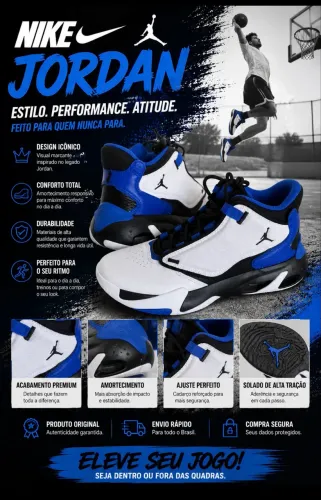 Tênis Jordan Azul e Branco