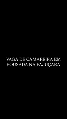 VAGA DE CAMAREIRA PARA POUSADA