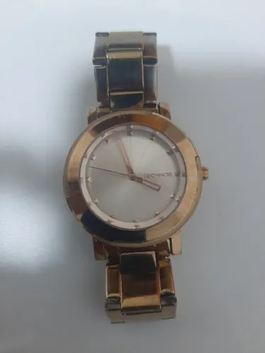 Relógio Feminino Technos dourado Original, todo em Aço inoxidável, a prova d'água 5ATM