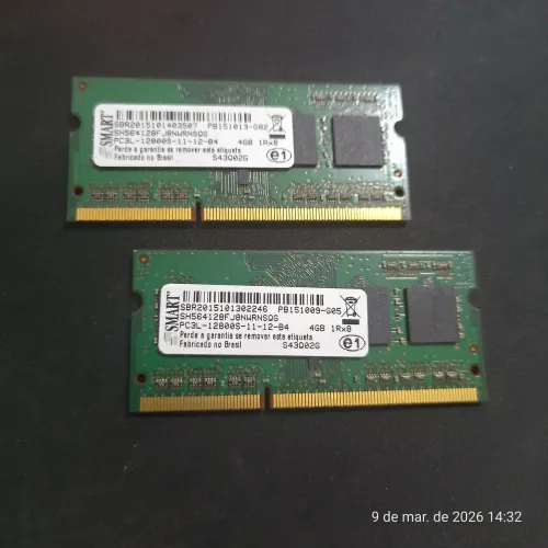 Memória DDR3 de 4GB cada para Notebook