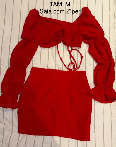Conjunto M Cropped e Saia Shein NOVOS