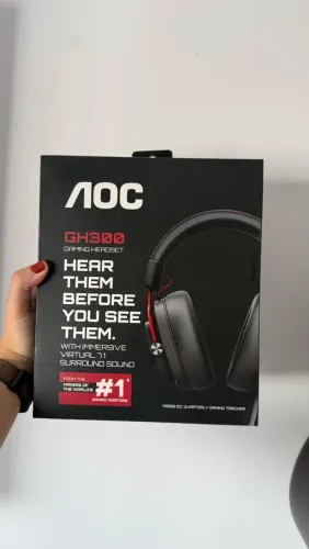 Headset Gamer AOC GH210, Driver De 50Mm, LED E Microfone Removível - LACRADO