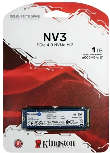 SSD Kingston NV3, 1TB, M.2, PCIe 4.0 x4, NVMe, Leitura: 6000 MB, Gravação: 4000 MB