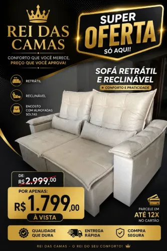 Sofá Retrátil e Reclinável Luxo da fábrica
