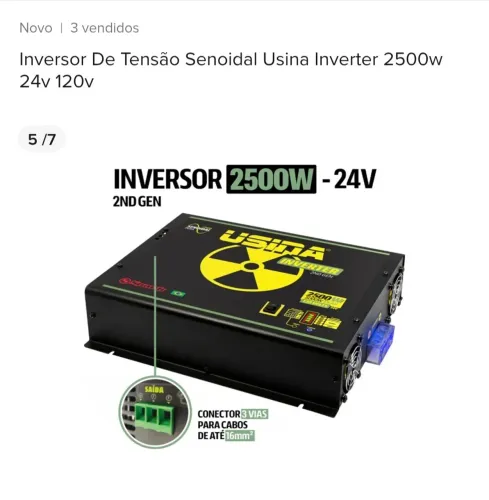 Inversor senoidal Usina 2500w 24v