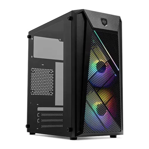 Gabinete Gamer TGT Erion, RGB, Lateral Acrilico, 2 Fans, M-ATX<br>Fans, Preto, TGT-ERN-RGB01