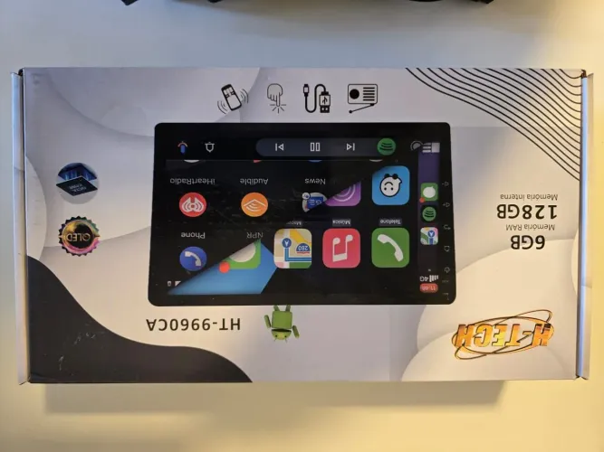 Multimidia 9pol Qled Octacore 6gb 128gb Carplay Preto
