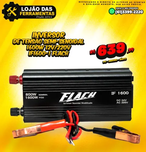 Inversor de Tensão Semi-Senoidal 1600w 12v/220v If1600-1 Flach