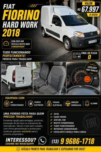 Fiat Fiorino Furgão Work. Hard 1.4 Flex 8V 2P 2018