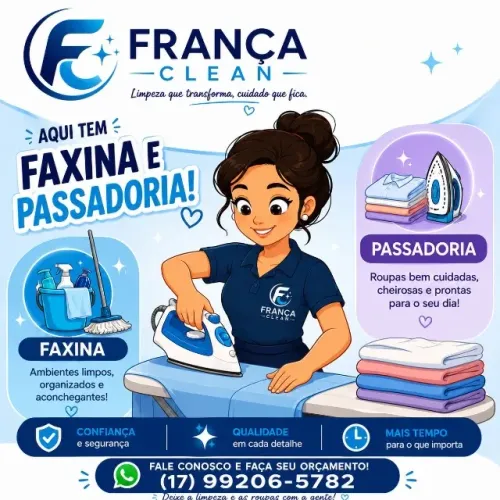 Faço faxina e passo roupas