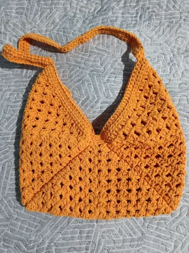 Bolsa de Crochê Amarela
