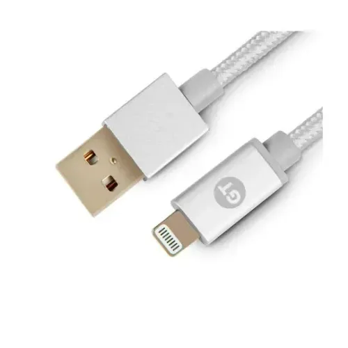 Cabo Lightning para USB Goldentec 1.2m MFi Silver Frete Grátis