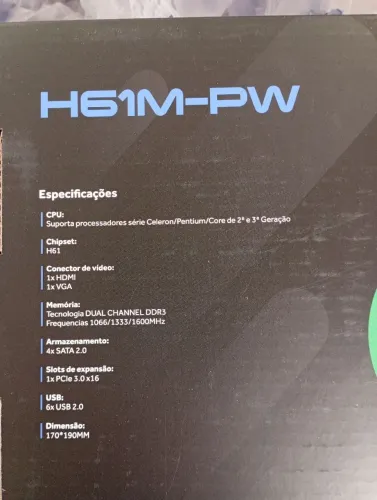 Placa Mãe Pure Power H61M-PW
