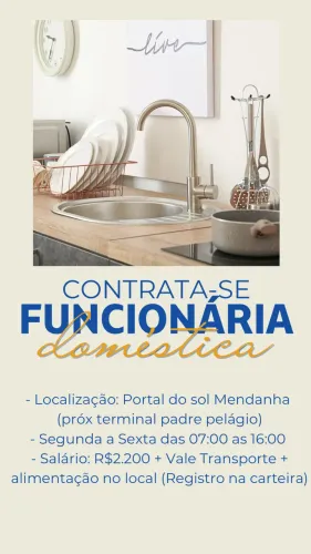 Contrata-se Funcionária Doméstica
