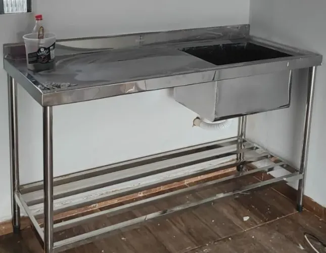 Pia Aço Inox Industrial 110x60x90 Cuba Direit