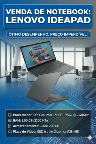 Notebook Lenovo IdeaPad i5 11ª Geração - 256GB SSD