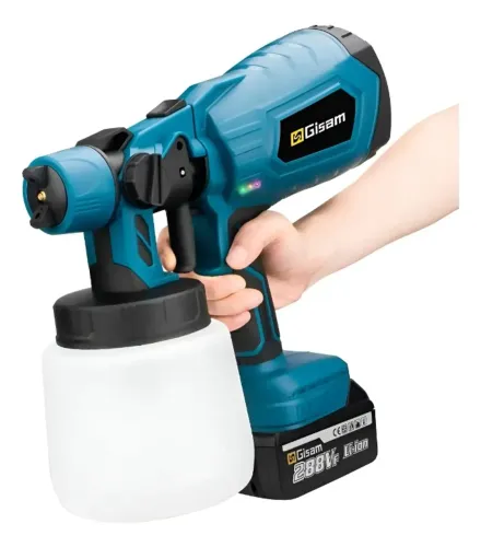 Pistola De Pintura E Pulverizadora Sem Fio Gisam + Baterias