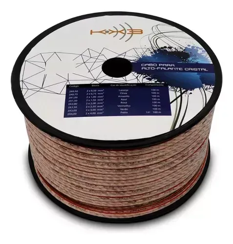 Fio Paralelo Cristal/preto Kx3 -2x 4MM- 100mt Fio Paralelo Cristal/preto Kx3 - 2x4,00 -
