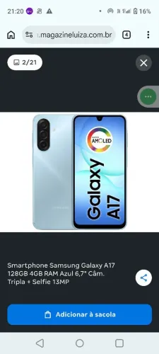 Celular A17 5g novo lacrado com comprovantes