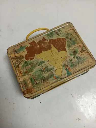 Lancheira Antiga de Lata Biscoitos São Luiz Anos 60 (1964) - Raridade Colecionável