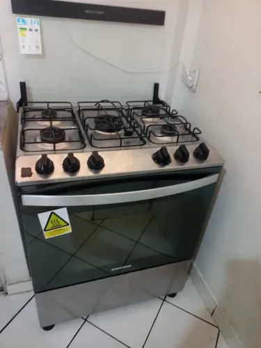 Fogão Brastemp 5 Bocas Inox Bem Conservado
