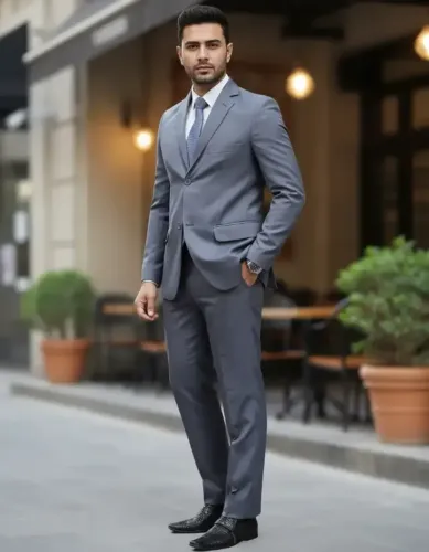 Terno Slim Masculino - Cinza Escuro. Nunca foi usado. Paletó 60 / Calça 54