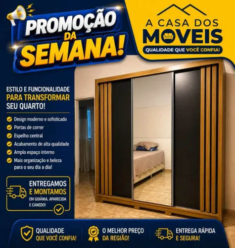 Roupeiro Moema c/espelho e pés