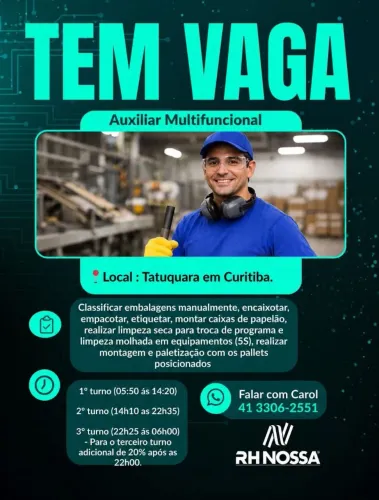 Vaga Auxiliar Multifuncional 