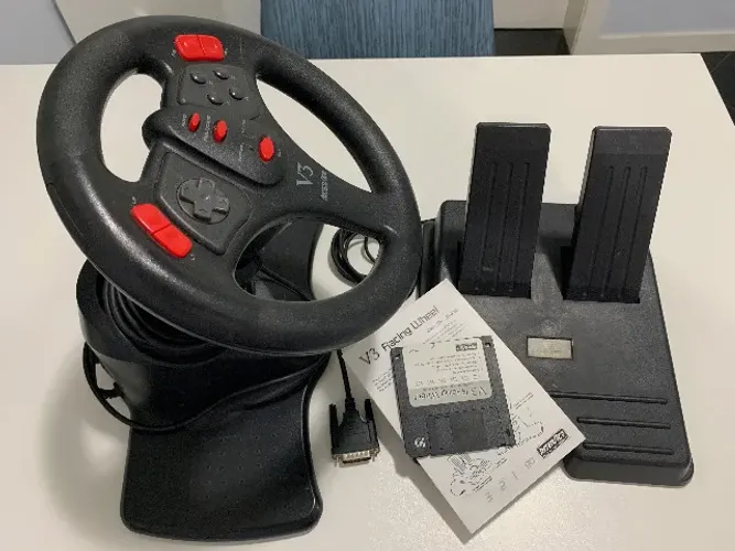 VOLANTE e PEDAL V3 RACING WHEEL - Para PC antigo - Ler descrição