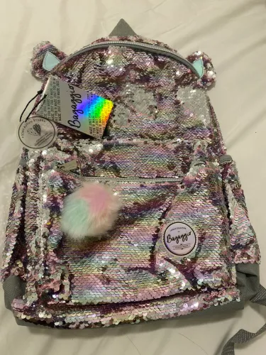 Mochila Escolar Feminina Rainbow II Prata