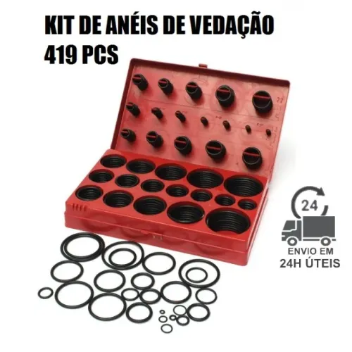 Kit 419 pcs Anéis de Vedação Oring de Borracha com Estojo 32 Tamanhos Uso geral
