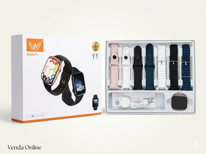Smartwatch Y11 (2026) + 7 pulseiras