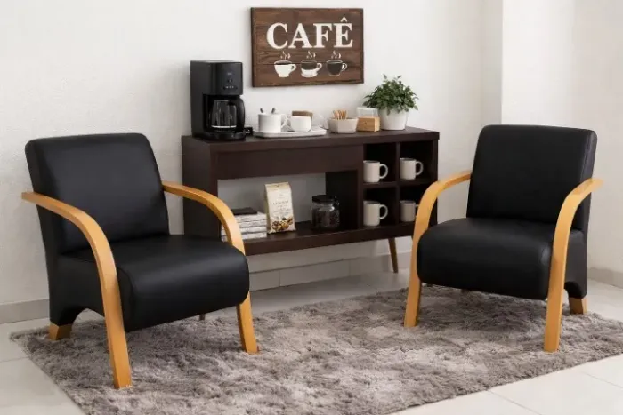jogo poltronas com aparador 10x 139,00