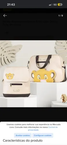 Kit Bolsas Maternidade Simba - O Rei Leão | Grão de Gente