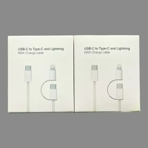 Cabo Para Recarga Usb-c Tipo C E Lightning Turbo Rapido 60w