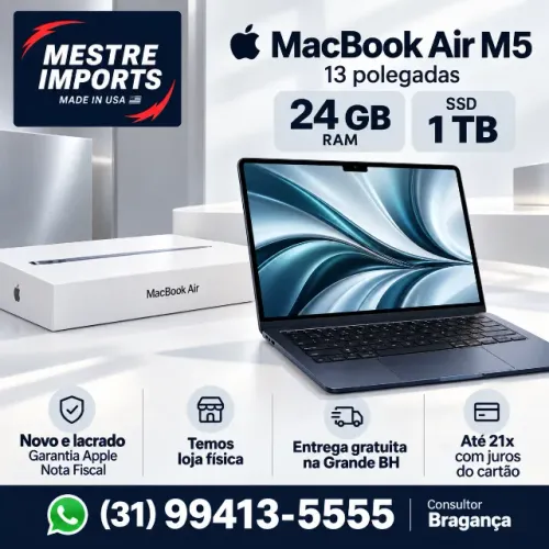 Apple MacBook Air M5 13 Polegadas 24GB 1TB Novo