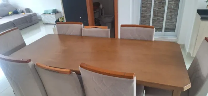 Mesa de jantar retangular com cadeiras 8 lugares 