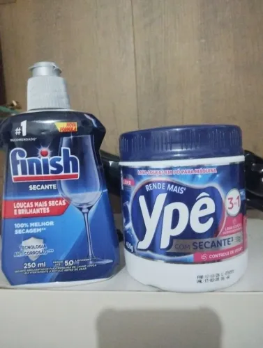Lava louça em pó pra máquina 450g + finish secante 250ml