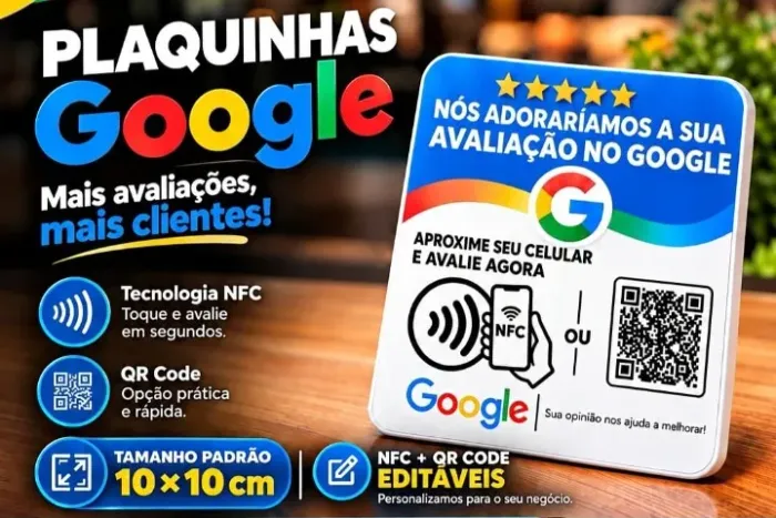 PLACA DE AVALIAÇÕES DO GOOGLE