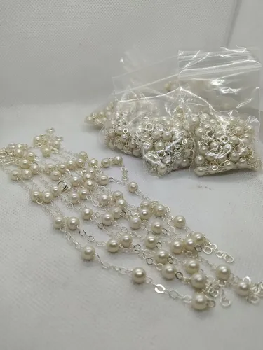 10 Pulseiras com pérola Banhada a Prata 925