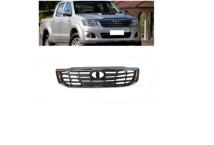 Grade Radiador Cromado Com Friso Cinza Hilux 2012 a 2015