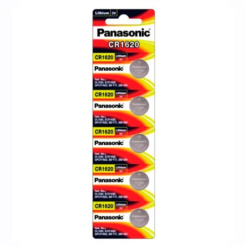 Bateria Pilha Panasonic Cr1620 3v Lithium 5 Unidades