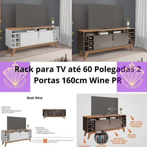 Rack TVs até 60 Polegadas 2 Portas Wine PR